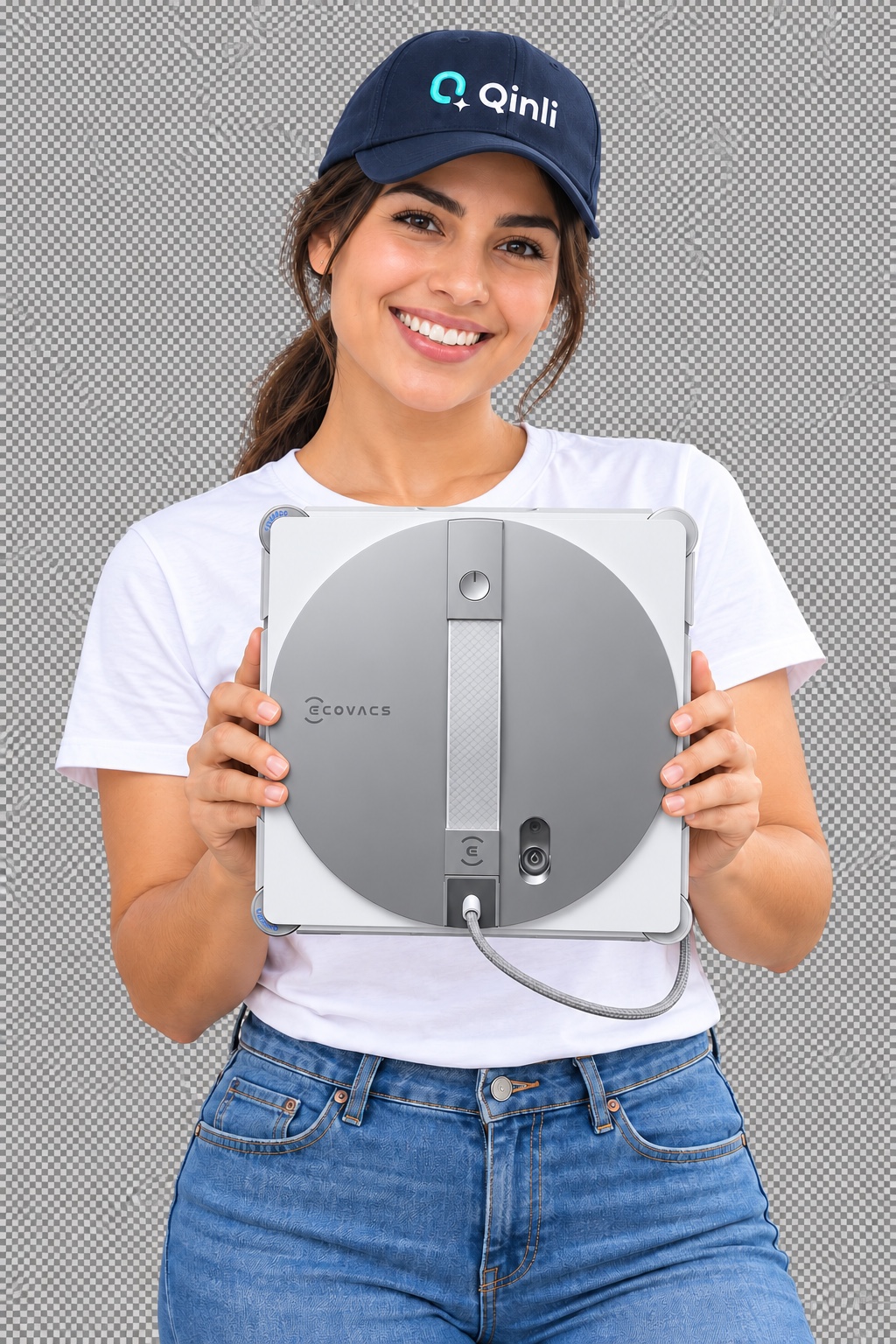 Operaria Qinli con tecnología para limpieza de ventanales